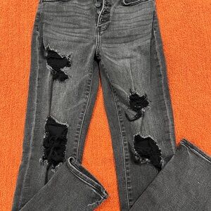 Distressed Black Women's Jeans